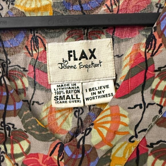 VTG Flax Jeanne Engelhart Artsy Paper Lantern Rayon Knee Length Dress Small - Picture 5 of 6